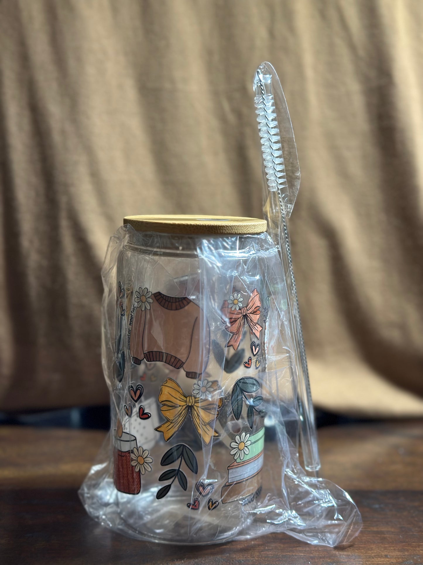 Fall Glass Cup