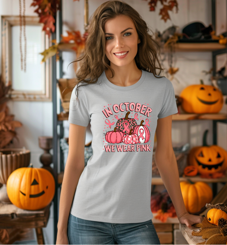 In October We Wear Pink (Pumpkin Design)