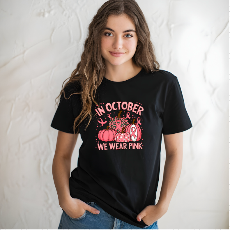 In October We Wear Pink (Pumpkin Design)