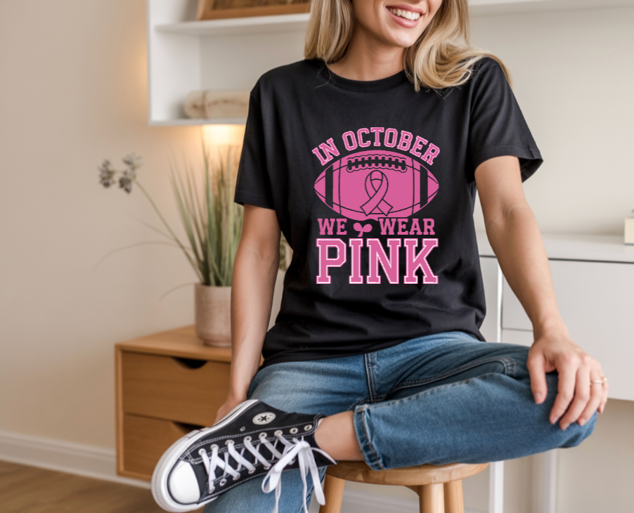In October We Wear Pink (Football Design)