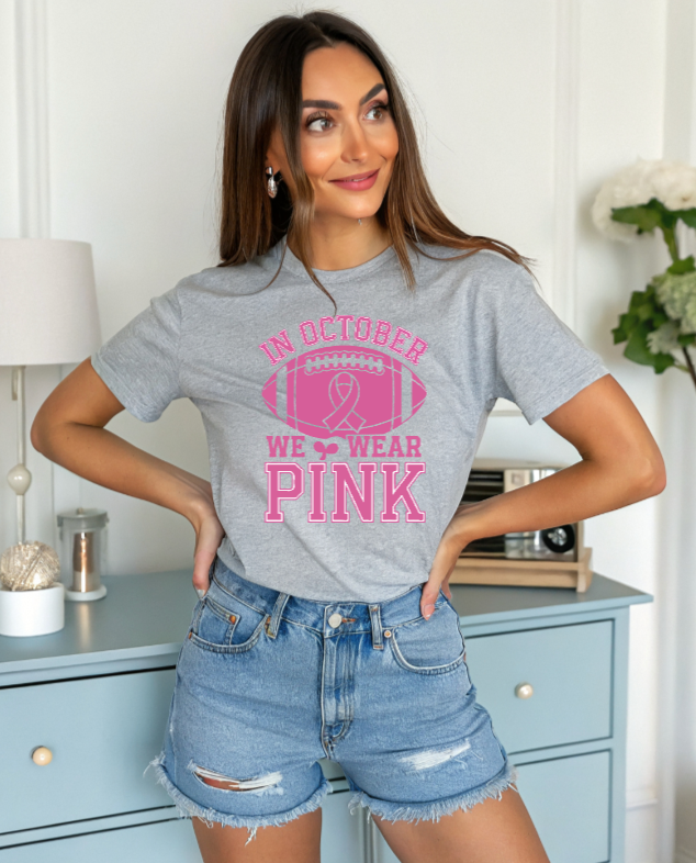 In October We Wear Pink (Football Design)