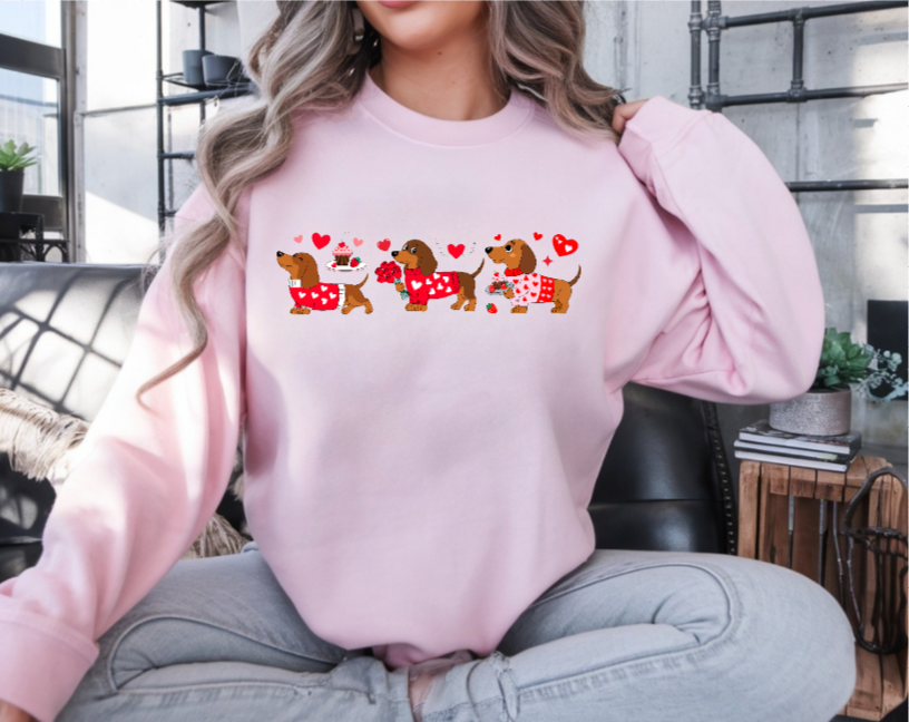Valentine Dachshund - Cute Crewneck