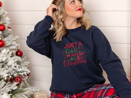 Just A Girl Who Loves Christmas Crewneck Sweater