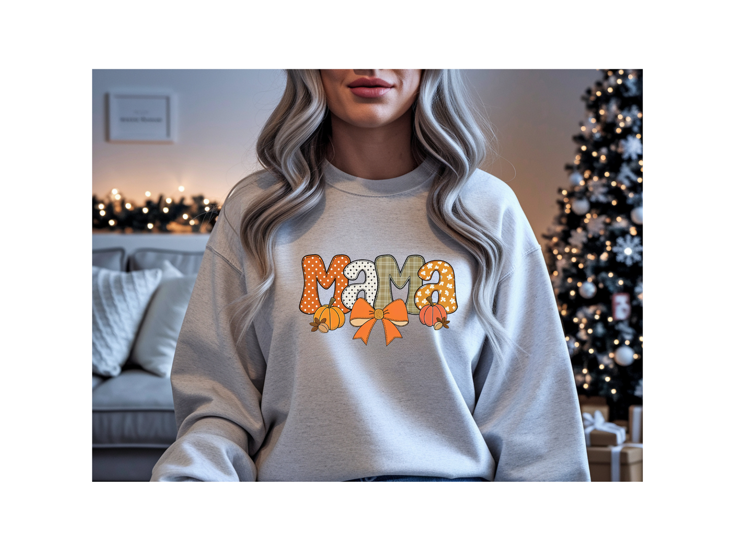 MaMa With Pumpkin Fall Vibe Crewneck