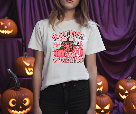 In October We Wear Pink (Pumpkin Design)