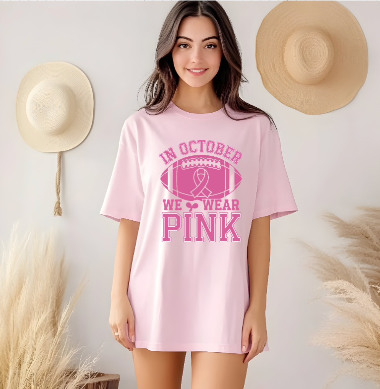 In October We Wear Pink (Football Design)