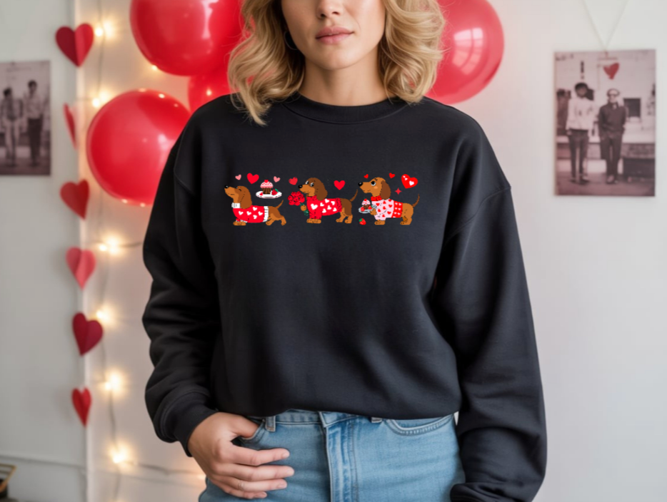 Valentine Dachshund - Cute Crewneck