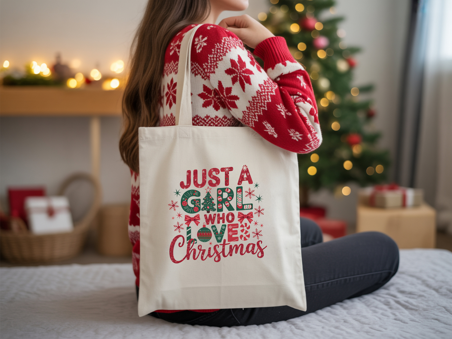 Just A Girl Who Loves Christmas Tote